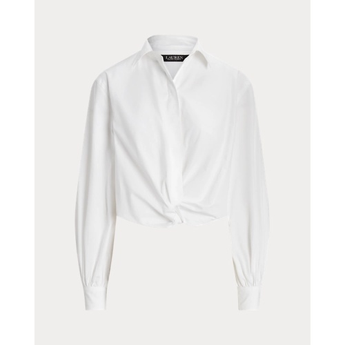 폴로 랄프로렌 Twist-Front Broadcloth Cropped Shirt