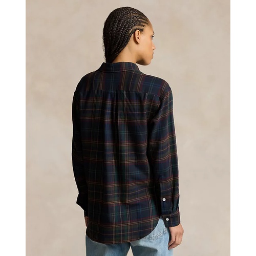 폴로 랄프로렌 Relaxed Fit Plaid Cotton-Blend Shirt