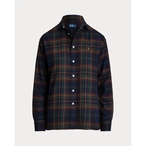 폴로 랄프로렌 Relaxed Fit Plaid Cotton-Blend Shirt