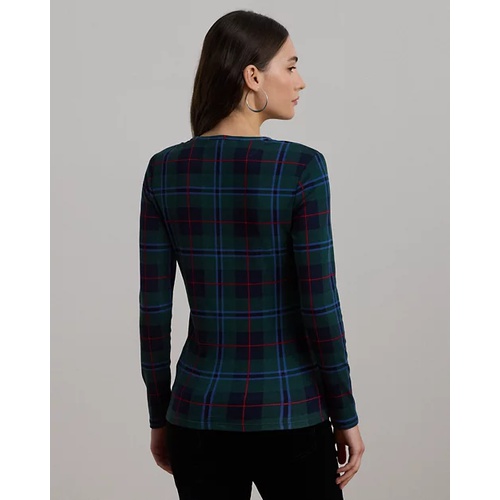 폴로 랄프로렌 Plaid Stretch Cotton Long-Sleeve Tee