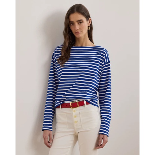 폴로 랄프로렌 Striped Cotton Jersey Boatneck Top