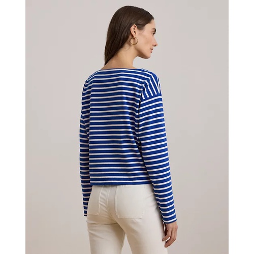 폴로 랄프로렌 Striped Cotton Jersey Boatneck Top