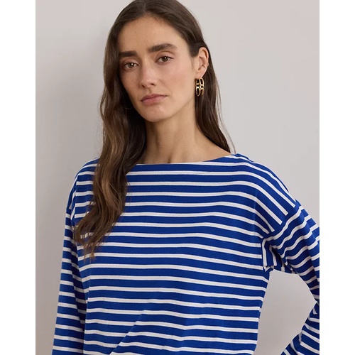 폴로 랄프로렌 Striped Cotton Jersey Boatneck Top