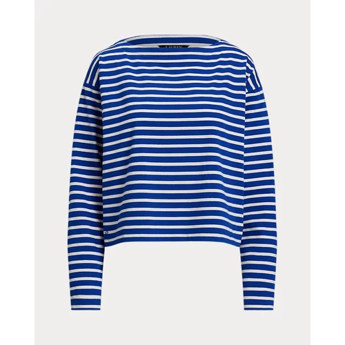 폴로 랄프로렌 Striped Cotton Jersey Boatneck Top