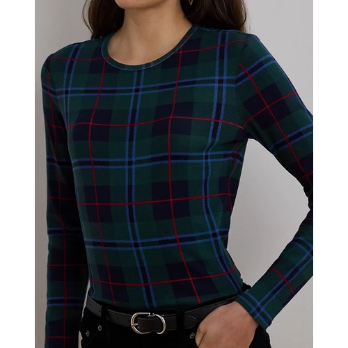 폴로 랄프로렌 Plaid Stretch Cotton Long-Sleeve Tee