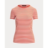 Striped Stretch Cotton Crewneck Tee