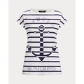 Striped Anchor-Graphic Jersey Tee