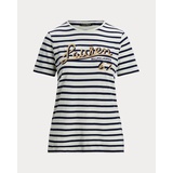 Logo Striped Cotton-Blend Jersey Tee