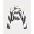 Striped French Terry Cropped Sweatshirt