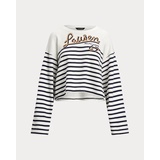 Striped French Terry Cropped Sweatshirt