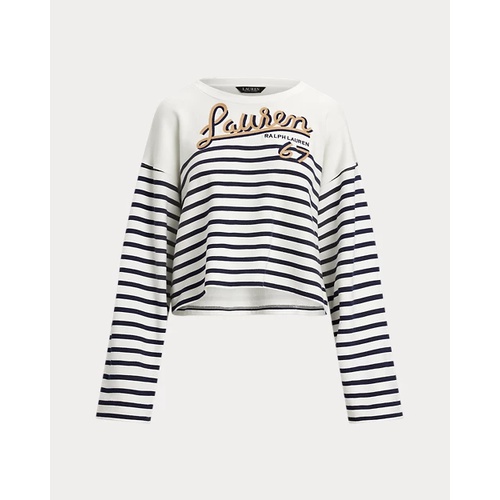 폴로 랄프로렌 Striped French Terry Cropped Sweatshirt