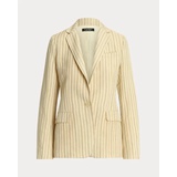 Pinstripe Linen-Blend Blazer