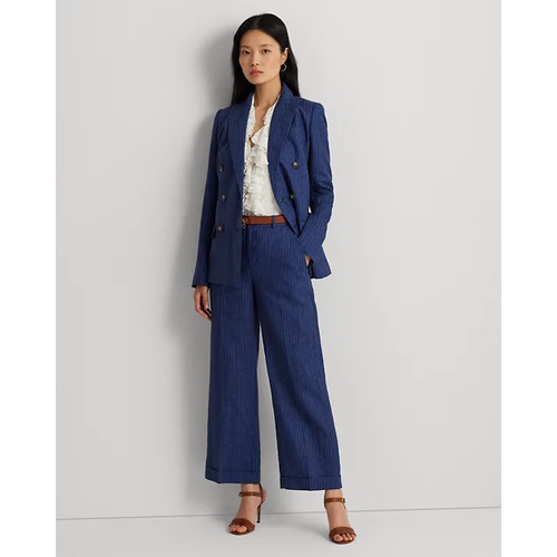 폴로 랄프로렌 Pinstripe Double-Breasted Linen Blazer