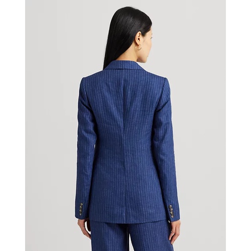 폴로 랄프로렌 Pinstripe Double-Breasted Linen Blazer