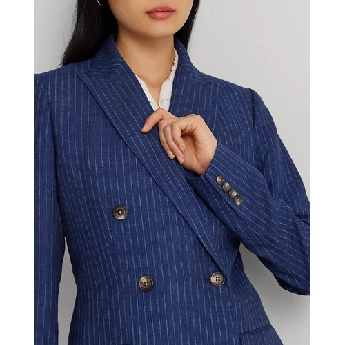 폴로 랄프로렌 Pinstripe Double-Breasted Linen Blazer