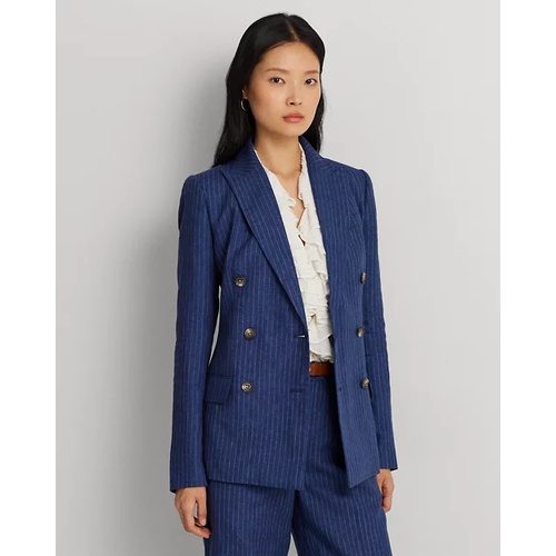 폴로 랄프로렌 Pinstripe Double-Breasted Linen Blazer