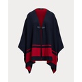 Intarsia-Knit Two-Tone Poncho