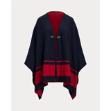 Intarsia-Knit Two-Tone Poncho