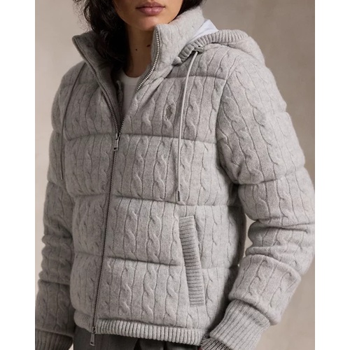 폴로 랄프로렌 Cable-Knit Hooded Down Coat