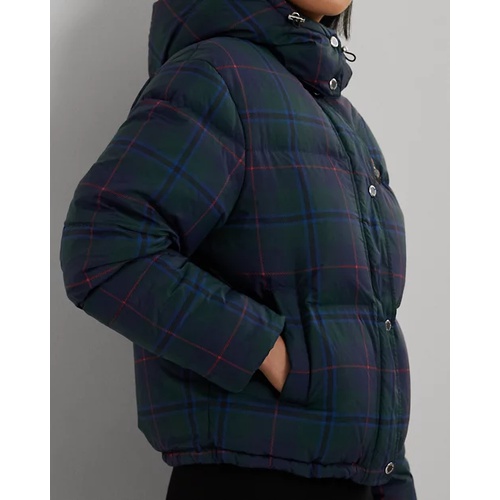 폴로 랄프로렌 Plaid Beaded-Crest Down Coat