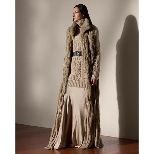 폴로 랄프로렌 Jaquelin Fringe-Trim Shearling Vest