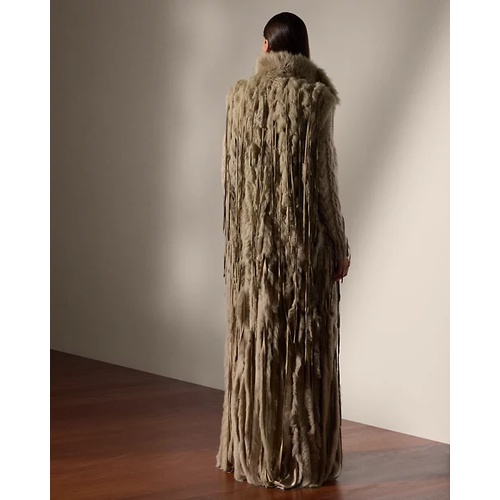 폴로 랄프로렌 Jaquelin Fringe-Trim Shearling Vest