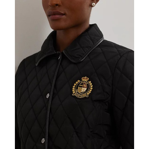 폴로 랄프로렌 Faux-Leather-Trim Crest-Patch Jacket