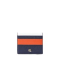 Color-Blocked Leather Compact Wallet