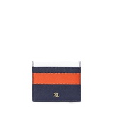 Color-Blocked Leather Compact Wallet