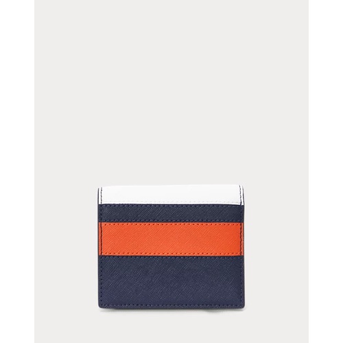 폴로 랄프로렌 Color-Blocked Leather Compact Wallet