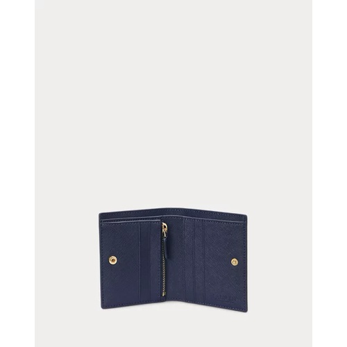 폴로 랄프로렌 Color-Blocked Leather Compact Wallet