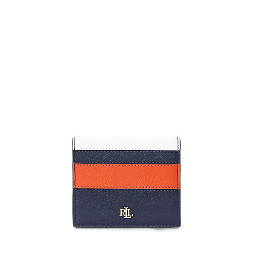 폴로 랄프로렌 Color-Blocked Leather Compact Wallet