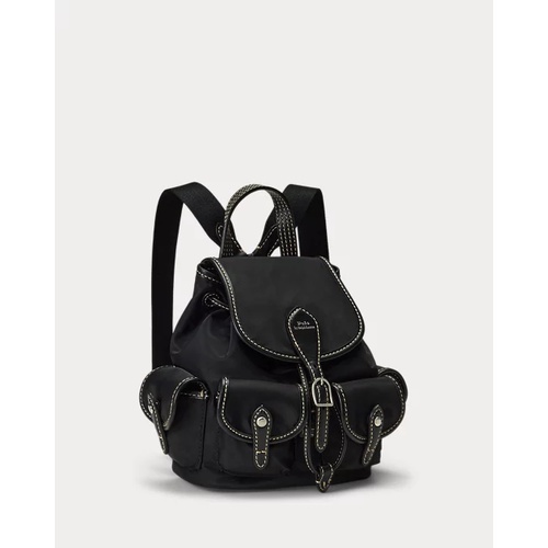 폴로 랄프로렌 Leather-Trim Twill Bellport Backpack