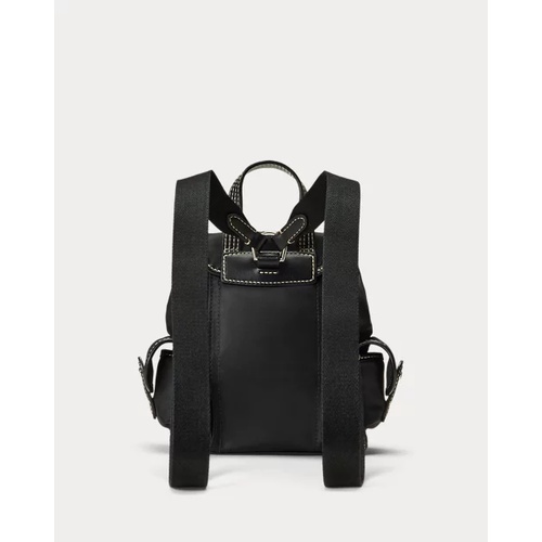 폴로 랄프로렌 Leather-Trim Twill Bellport Backpack