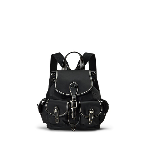 폴로 랄프로렌 Leather-Trim Twill Bellport Backpack