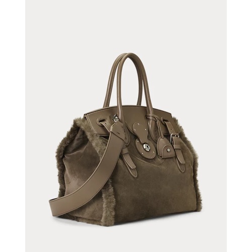 폴로 랄프로렌 Soft Ricky 33 Calf-Suede & Shearling Bag