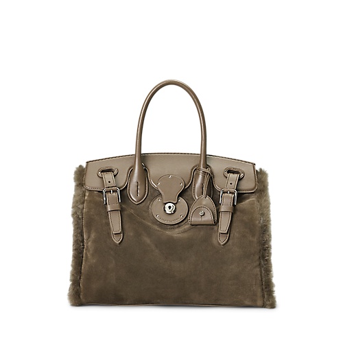 폴로 랄프로렌 Soft Ricky 33 Calf-Suede & Shearling Bag