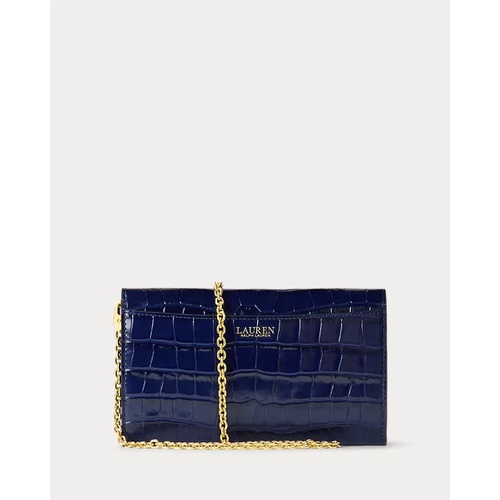 폴로 랄프로렌 Croc-Embossed Medium Adair Crossbody