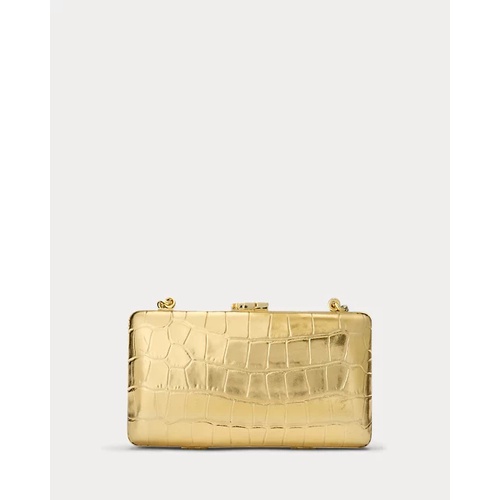 폴로 랄프로렌 Croc-Embossed Small Franki Clutch