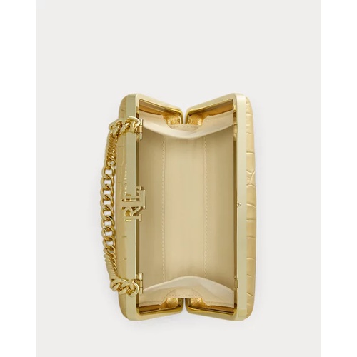 폴로 랄프로렌 Croc-Embossed Small Franki Clutch