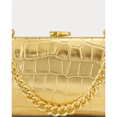 폴로 랄프로렌 Croc-Embossed Small Franki Clutch