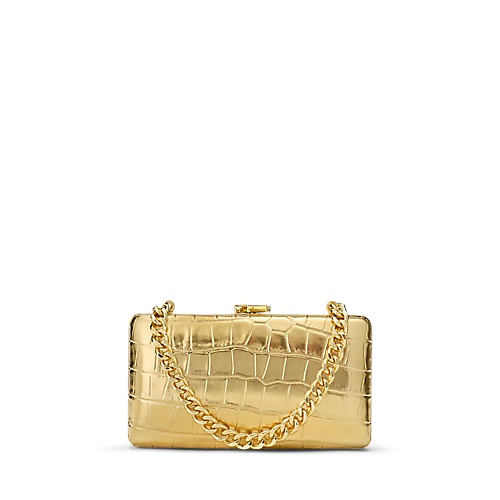 폴로 랄프로렌 Croc-Embossed Small Franki Clutch