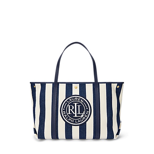 폴로 랄프로렌 Striped Herringbone Large Emerie Tote