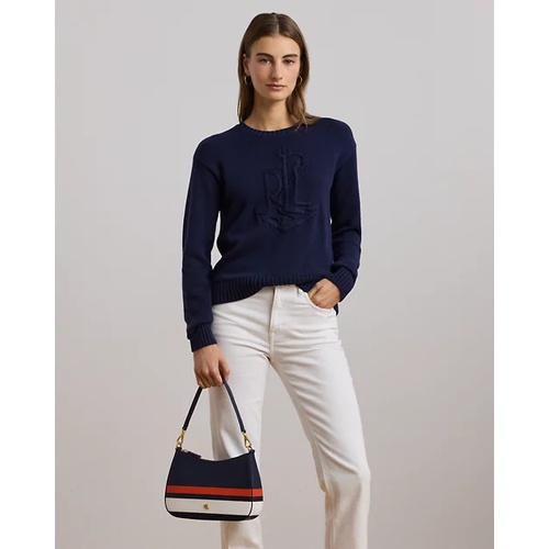 폴로 랄프로렌 Striped Leather Medium Danni Bag