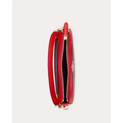 폴로 랄프로렌 Striped Leather Medium Danni Bag