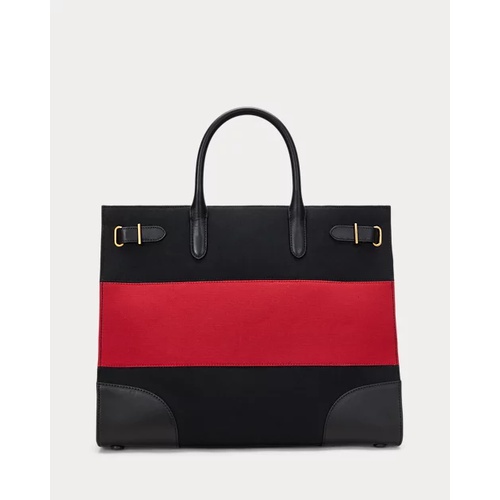폴로 랄프로렌 Two-Tone Canvas Large Devyn Tote Bag