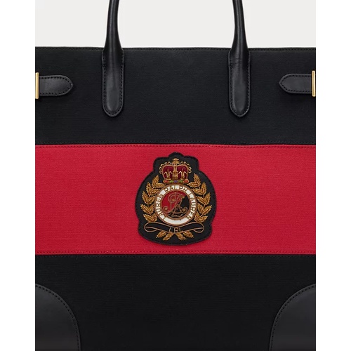 폴로 랄프로렌 Two-Tone Canvas Large Devyn Tote Bag