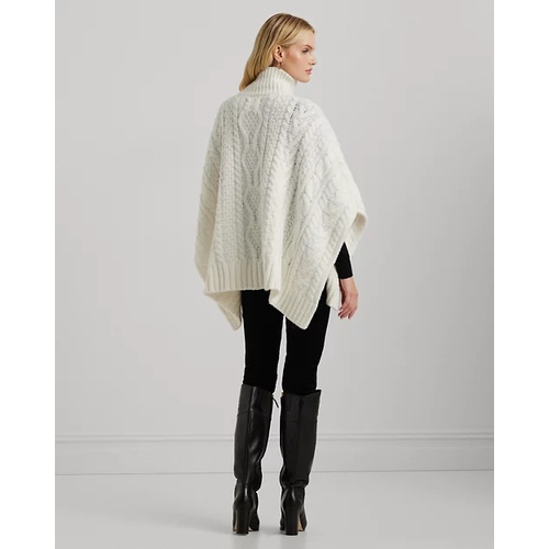 폴로 랄프로렌 Button-Trim Cable-Knit Mockneck Poncho