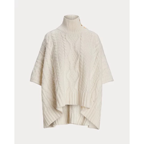 폴로 랄프로렌 Button-Trim Cable-Knit Mockneck Poncho