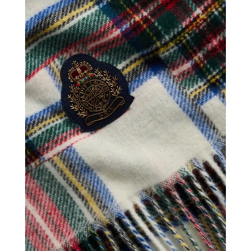 폴로 랄프로렌 Mixed-Plaid Crest-Patch Wool-Blend Scarf